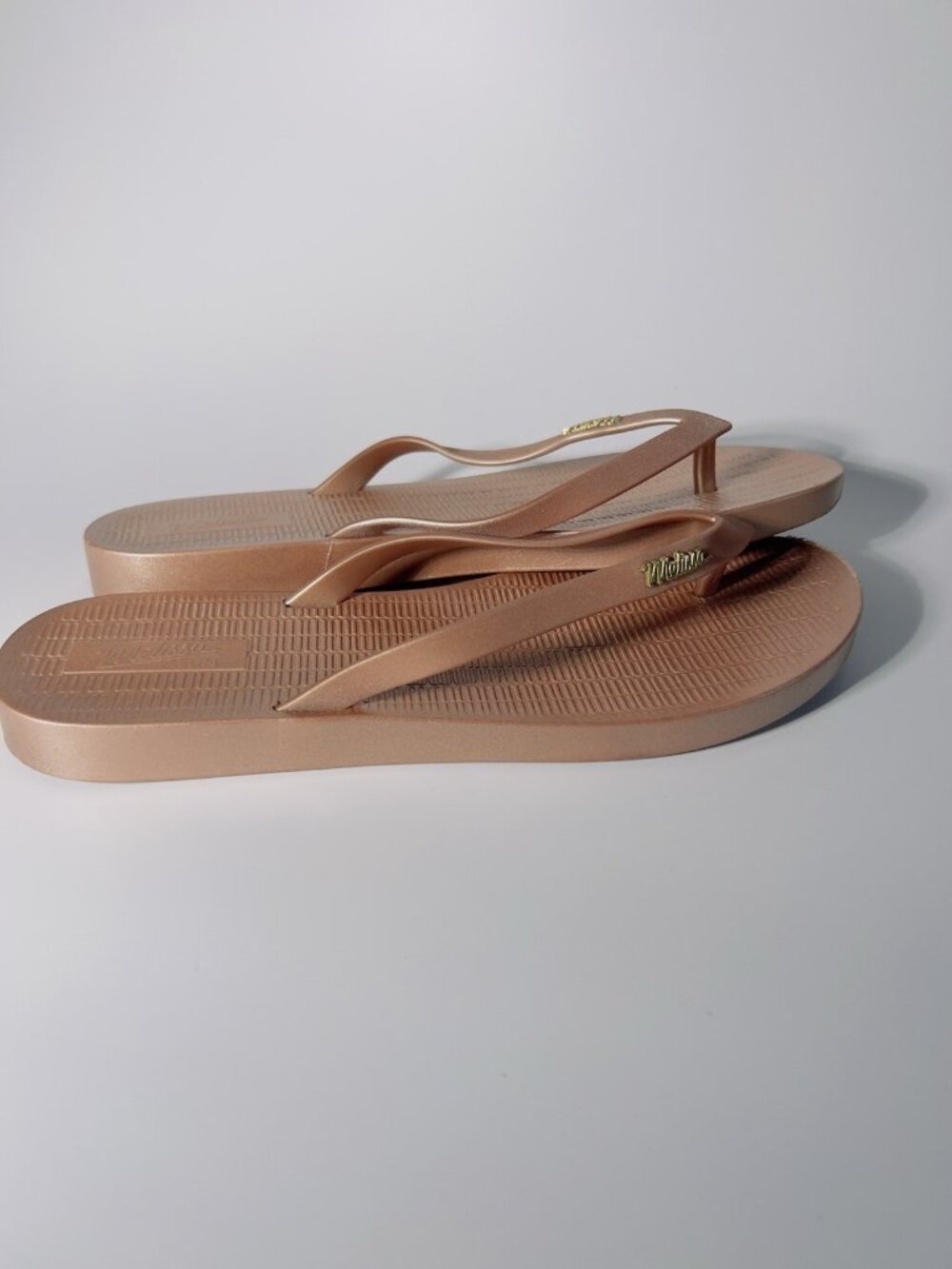 Melissa Sun Venice Flip Flop Metallic Gold Women’s Size 8 - Picture 4 of 8